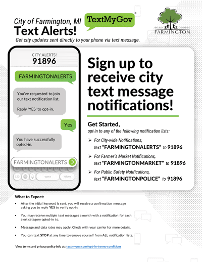 Stay connected with Farmington Alerts